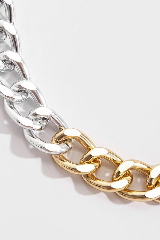Gold Silver Half Chain Necklace – West Main - Main Image