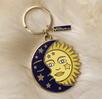 Sun & Moon Enamel Keychain
